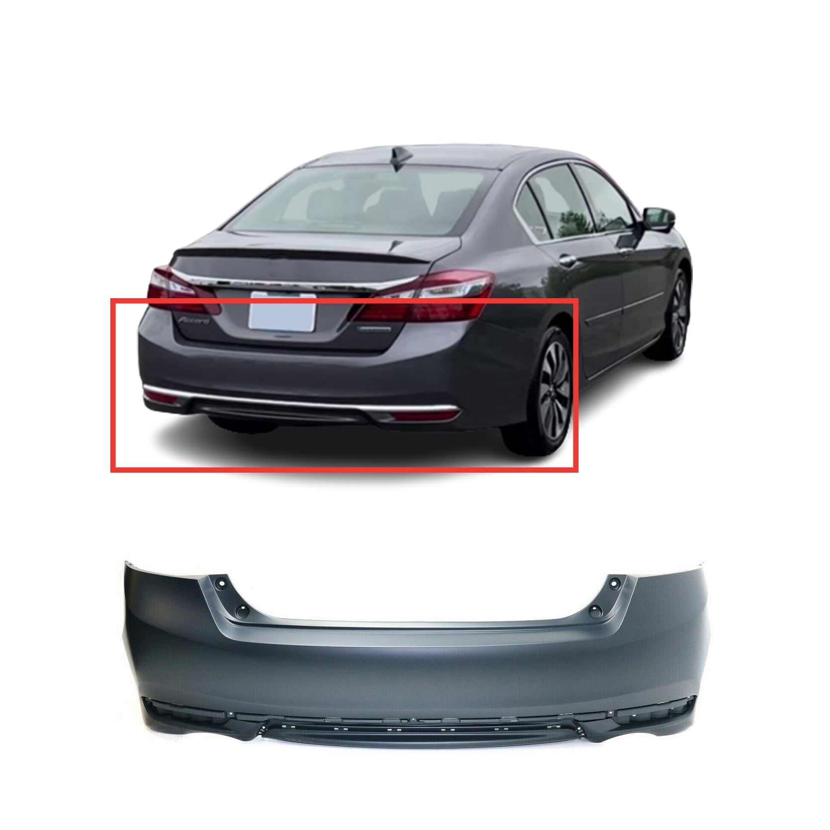 Rear Bumper For 2014 Honda Accord DCP Rear Bumper Cover for 2016-2017 Honda Accord EX-L Sport SE w/o