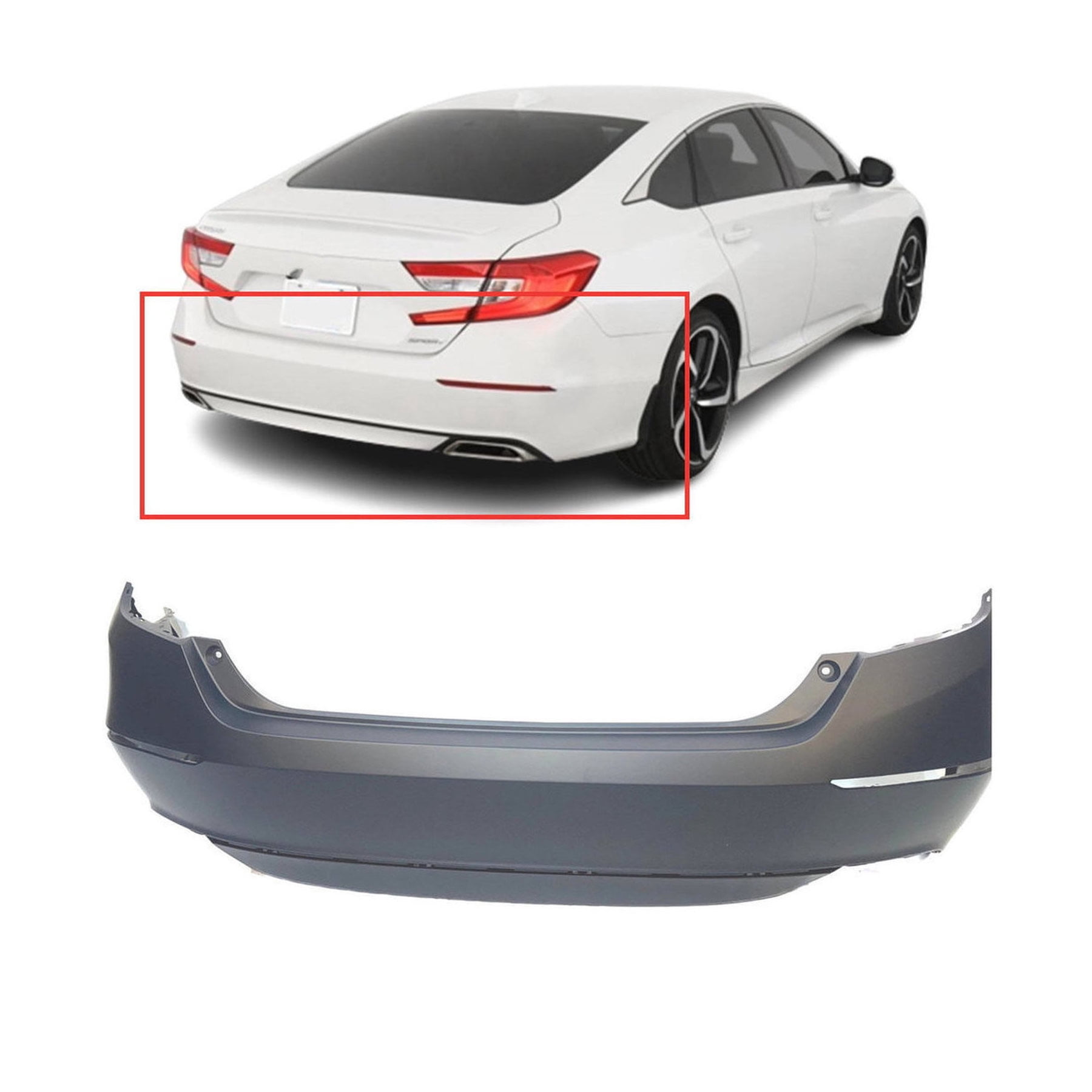DCP Rear Bumper Cover for 2018-2020 Honda Accord LX Sport