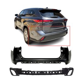 DCP Rear Bumper Covers Kit For 2020-2022 Toyota Highlander TO1100354 L LE XLE Hybrid. W/O Park Sensor Holes
