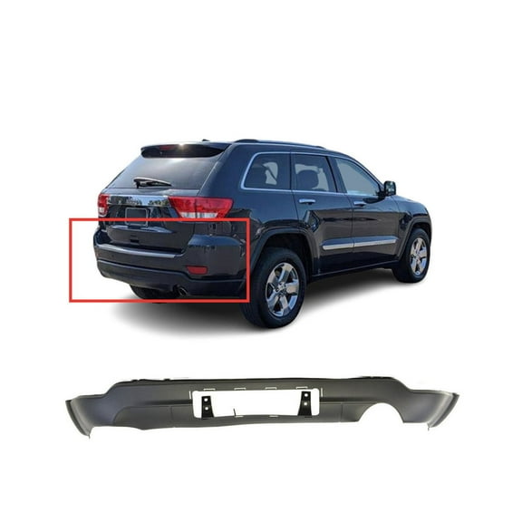 DCP Rear Lower Bumper Cover For 2011-2013 Jeep Grand Cherokee Textured Single exh