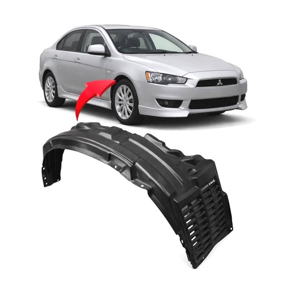 DCP Replacement for Mitsubishi Lancer 2010-2015 Front Passenger Side Fender Liner. ES, Evolution GSR, Evolution MR, Ralliart Models 5370A738 MI1249131