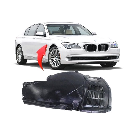 DCP Replacement for BMW 740Ld xDrive 2009-2015 Front Passenger Side Fender Liner. Hybrid Models 51717185164 BM1249114