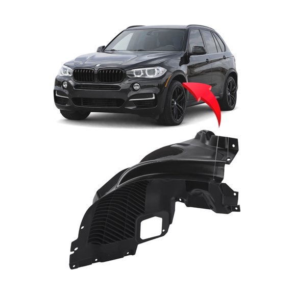 DCP Replacement for BMW X5 2014-2018 Front Driver Side Fender Liner. M, XDrive50i, SDrive35i, XDrive35d Models 51717290853 BM1248149