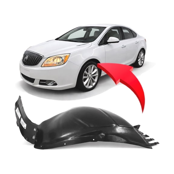 DCP Replacement for Buick Verano 2012-2017 Front Driver Side Fender Liner. Leather, Convenience, Premium Models 22944976 GM1248258