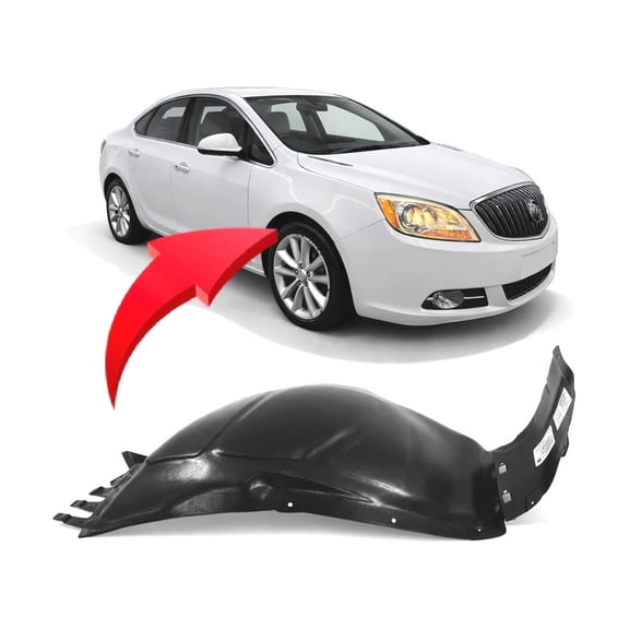 DCP Replacement for Buick Verano 2012-2017 Front Passenger Side Fender Liner. Leather, Convenience, Premium Models 22944975 GM1249258