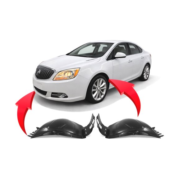 DCP Replacement for Buick Verano 2012-2017 Front Set Fender Liner. Leather, Convenience, Premium Models 2294497622944970 GM1248258 GM1249258