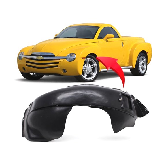 DCP Replacement for Chevrolet SSR 2003-2006 Front Driver Side Fender Liner. Models 15136632 GM1250119