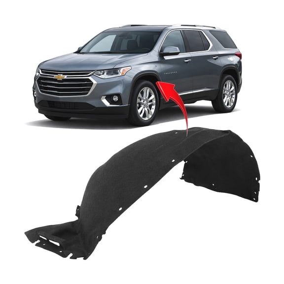 DCP Replacement for Chevrolet Traverse 2018-2021 Front Driver Side Fender Liner. RS, L, High Country, LS Models 84396934 GM1248284