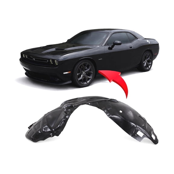 DCP Replacement for Dodge Challenger 2015-2023 Front Driver Side Fender Liner. R/T, SRT 392, T/A Models 68259093AC CH1248173