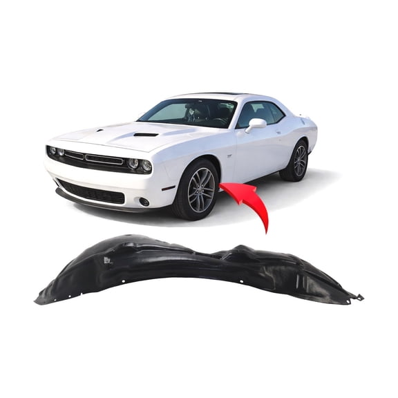 DCP Replacement for Dodge Challenger 2015-2023 Front Driver Side Fender Liner. R/T, SXT, GT, SXT Plus Models 68175061AF CH1248172