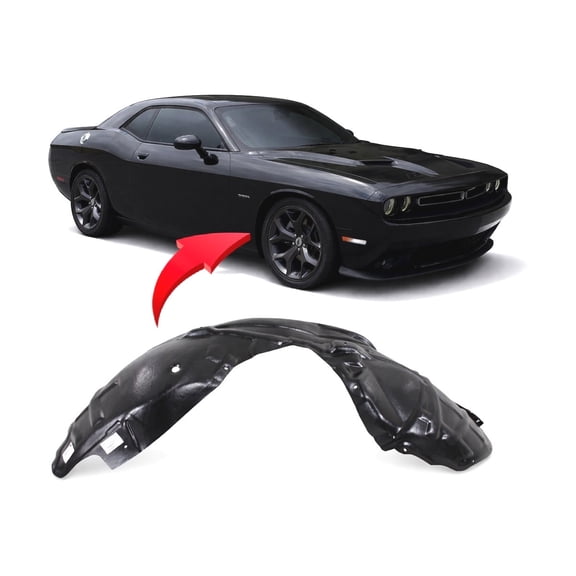 DCP Replacement for Dodge Challenger 2015-2023 Front Passenger Side Fender Liner. R/T, SRT, T/A Models 68259092AC CH1249173