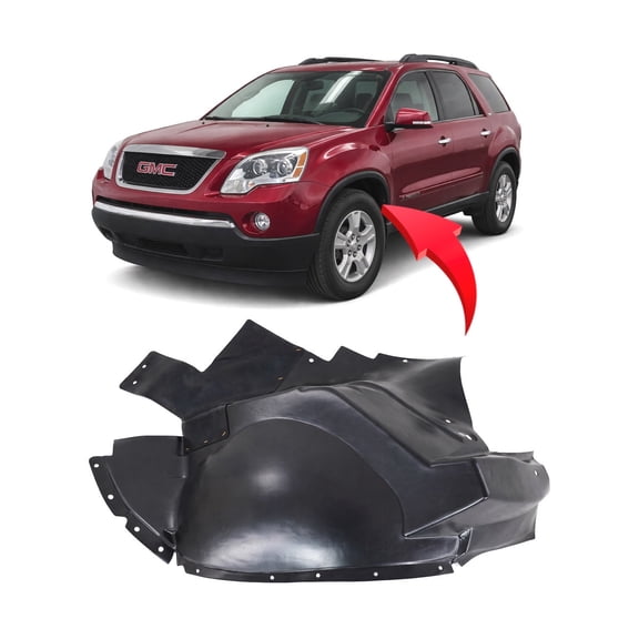 DCP Replacement for GMC Acadia 2007-2012 Front Driver Side Fender Liner. SLE, SLT, SL, Denali Models 25965593 GM1248184