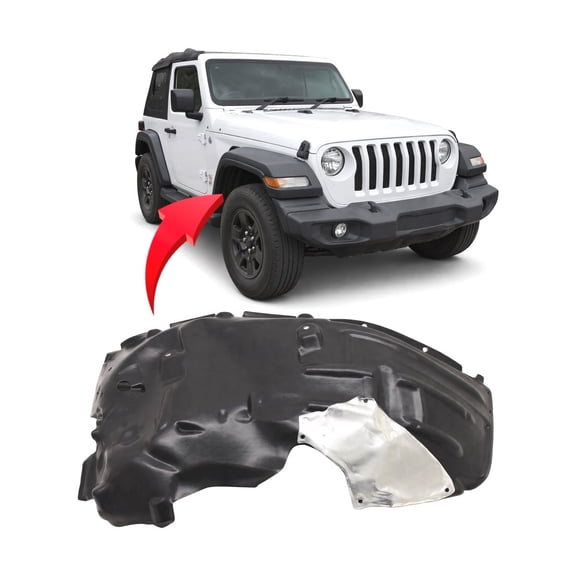 DCP Replacement for Jeep Gladiator 2019-2025 Front Passenger Side Fender Liner. Sport & Touring, Willys, Rubicon, Freedom Models 68270814AD CH1249198