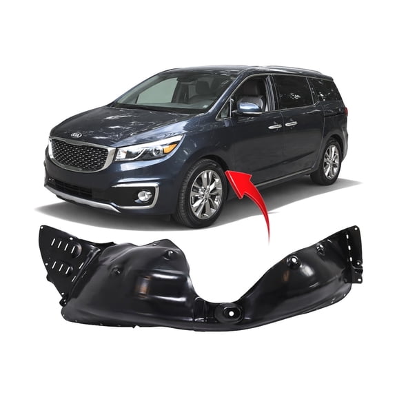 DCP Replacement for Kia Sedona 2015-2019 Front Driver Side Fender Liner. L, LX, EX, SXL Models 86811A9000 KI1248148