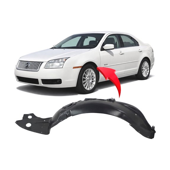 DCP Replacement for Lincoln MKZ 2006-2012 Front Driver Side Fender Liner. SE, SEL, Premier Models 6E5Z16103A FO1250136