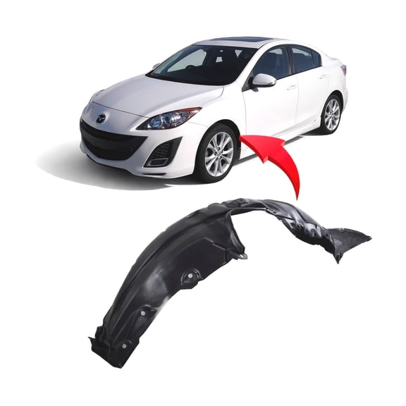 DCP Replacement for Mazda 3 2010-2013 Front Driver Side Fender Liner. S, GT, I, GX Models BFD156140 MA1248139