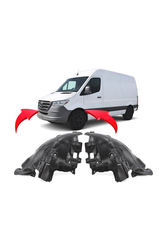 Replacement for Mercedes-Benz Sprinter 1500 2019-2022 Front Set Fender Liner. Standard, Extended Models 90768427029076800000 MB1248202 MB1249202