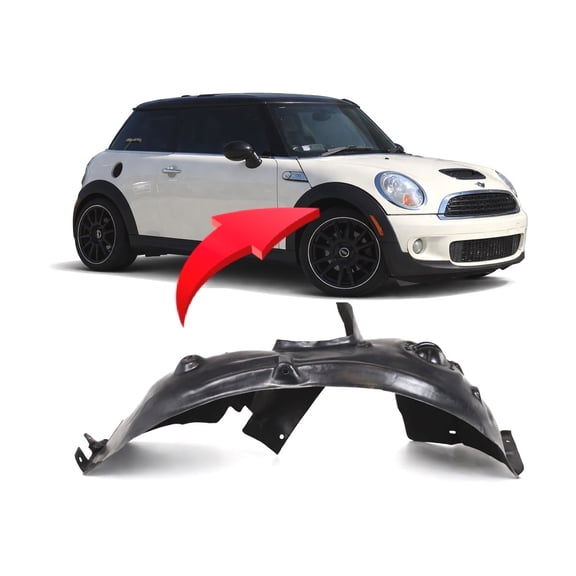DCP Replacement for Mini Cooper 2007-2015 Front Passenger Side Fender Liner. S, John Cooper Works, Coupe Models 51717207578 MC1249102