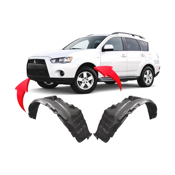 DCP Replacement for Mitsubishi Outlander 2007-2013 Front Set Fender Liner. ES, SE, LS, XLS Models 5370A953 5370A954 MI1248122 MI1249122