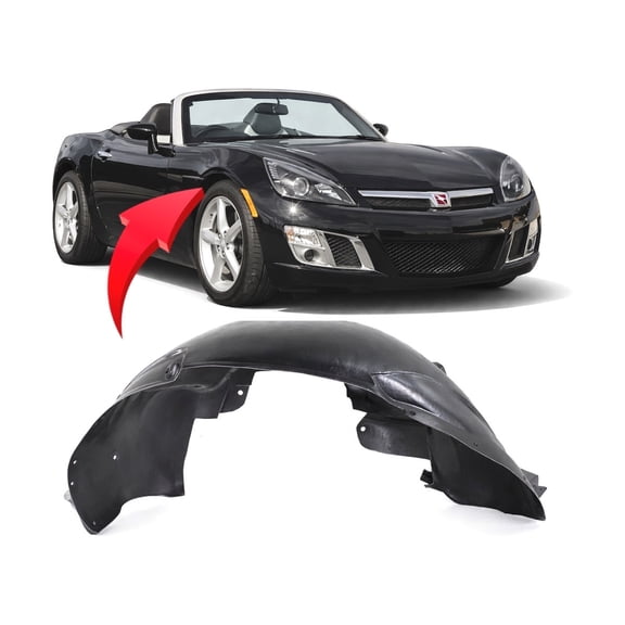 DCP Replacement for Saturn Sky 2007-2010 Front Passenger Side Fender Liner. Red Line Models 25831933 GM1249220