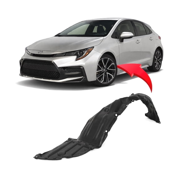 DCP Replacement for Toyota Corolla 2020-2025 Front Driver Side Fender Liner. L, LE, Hybrid Models 5380612100 TO1248233