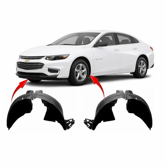 DCP Set of 2 Fender Liners for Chevrolet Malibu 2016-2018 GM1248279 GM1249279