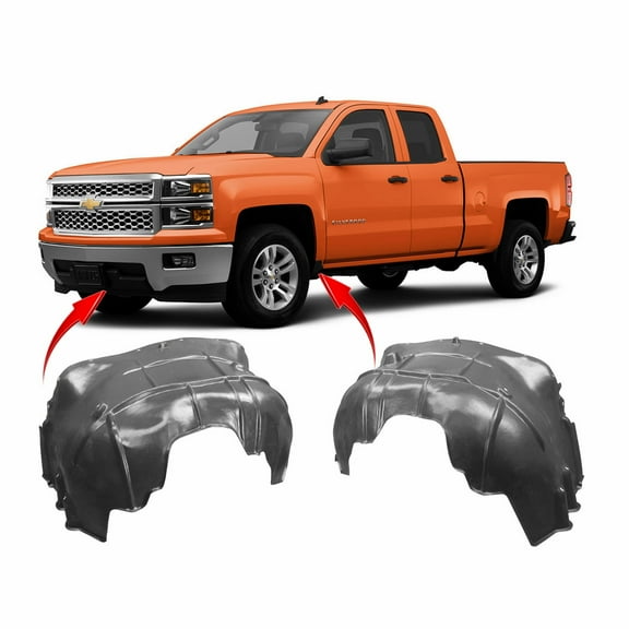 DCP Set of 2 Fender Liners for Chevrolet Silverado 2014-2015 GM1248237 GM1249237