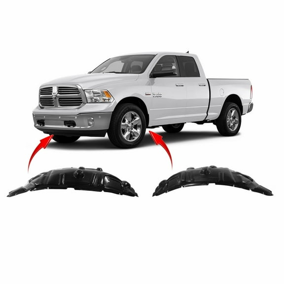 DCP Set of 2 Fender Liners for Dodge RAM 1500 2013-2018 CH1248179 CH1249179 55112807