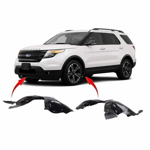 DCP Set of 2 Fender Liners for Ford Explorer 2011-2015 FO1248149 FO1249149 BB5Z16103