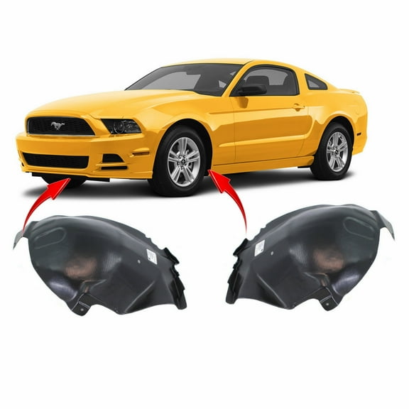 DCP Set of 2 Fender Liners for Ford Mustang 2010-2014 FO1248142 FO1249142