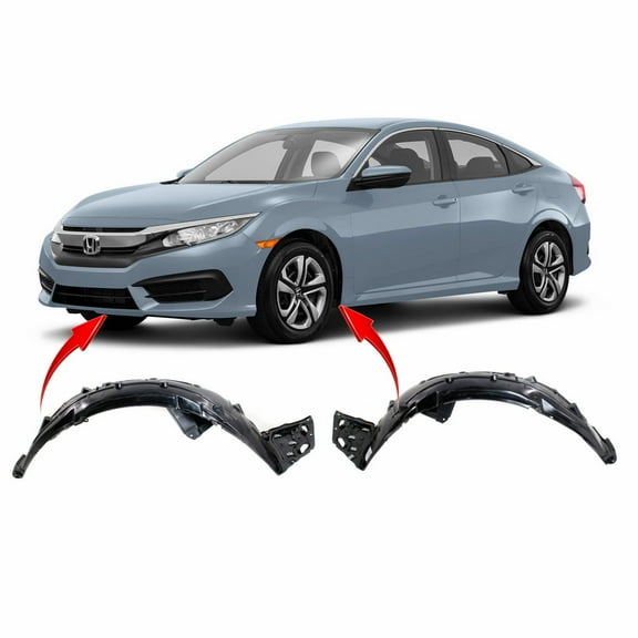 DCP Set of 2 Fender Liners for Honda Civic 2016-2018 HO1248158 HO1249158