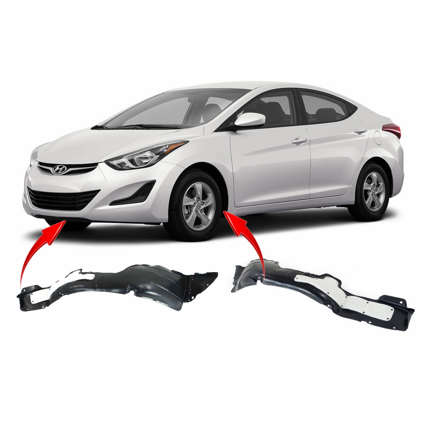 Parts N Go Fender Liner for 2014-2016 Hyundai El Salvador