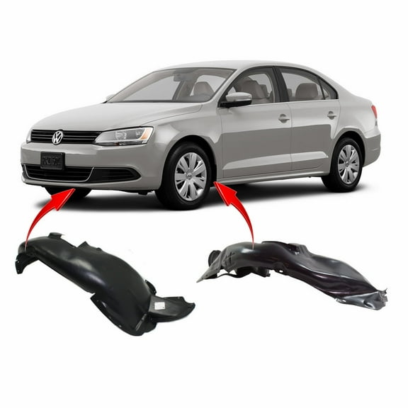 DCP Set of 2 Fender Liners for Volkswagen Jetta 2011-2014 VW1248120 VW1249120