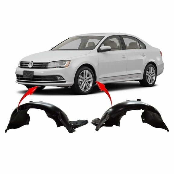 DCP Set of 2 Fender Liners for Volkswagen Jetta 2015-2018 VW1248136 VW1249136