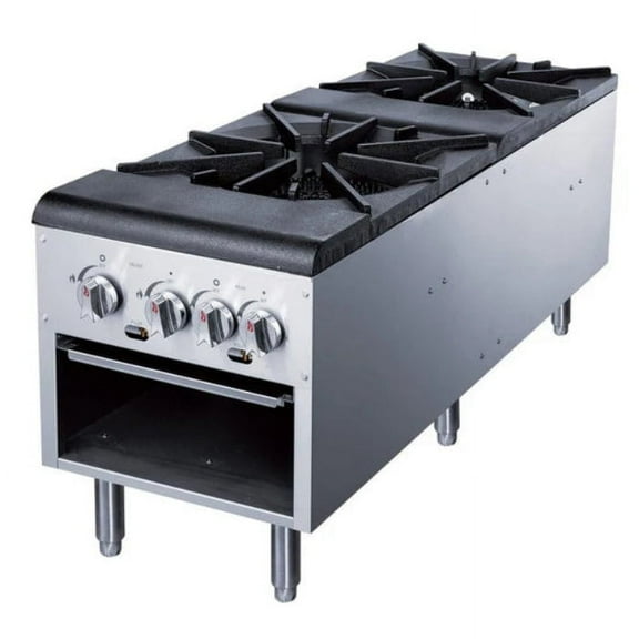 Dukers DCSPA2 Stock Pot Range - 160,000 BTU, 4 Heavy-Duty Cast Iron Burners, Stainless Steel Construction