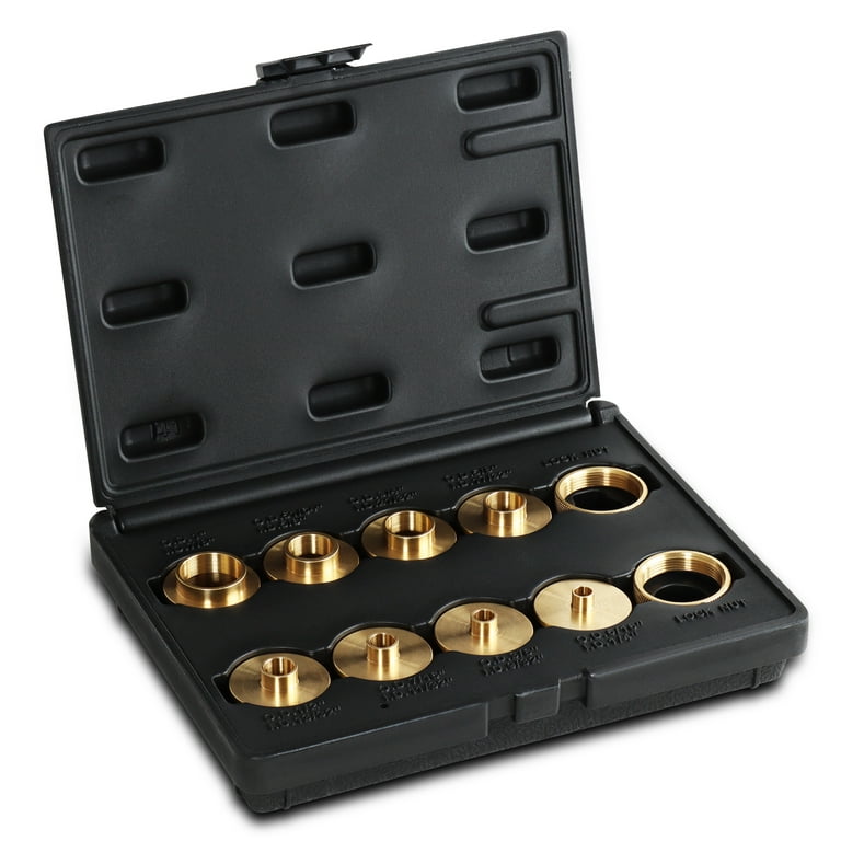 Set of Round Base Plate + 10PCS Brass Router Template Guide Bushings With  Drilled Holes For BOSCH GMR1