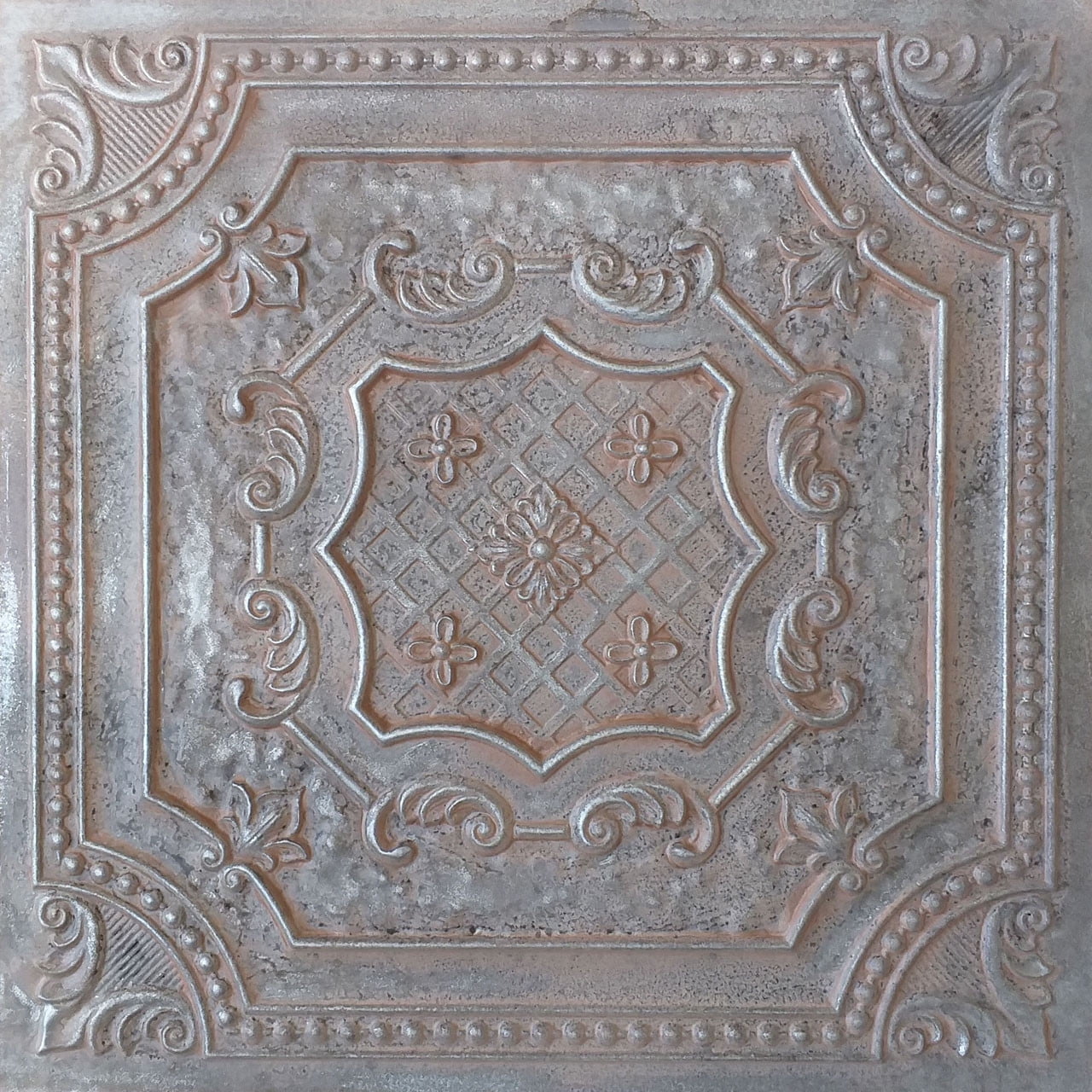 Elizabethan Weathered Iron 24" Square PVC Ceiling Tile
