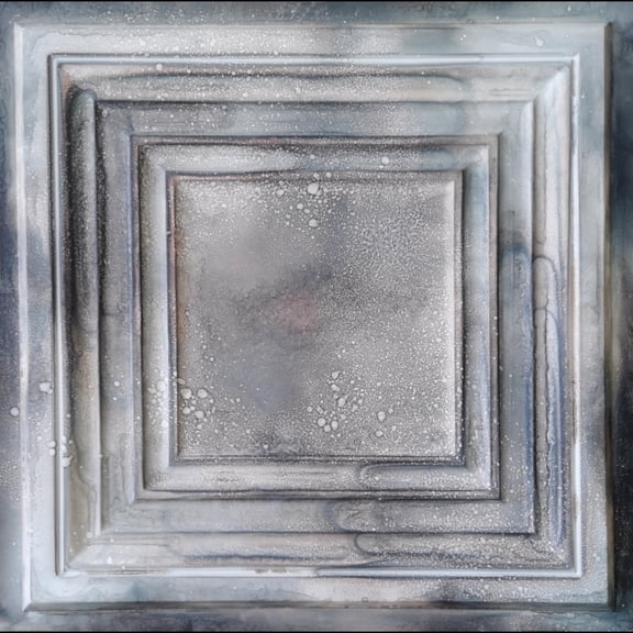 DCT05 - Washington Square 2 ft. x 2 ft. PVC Glue-up or Lay-in Ceiling Tile in Reclaimed Tin (40 sq.ft / Pack) - 10 Pieces