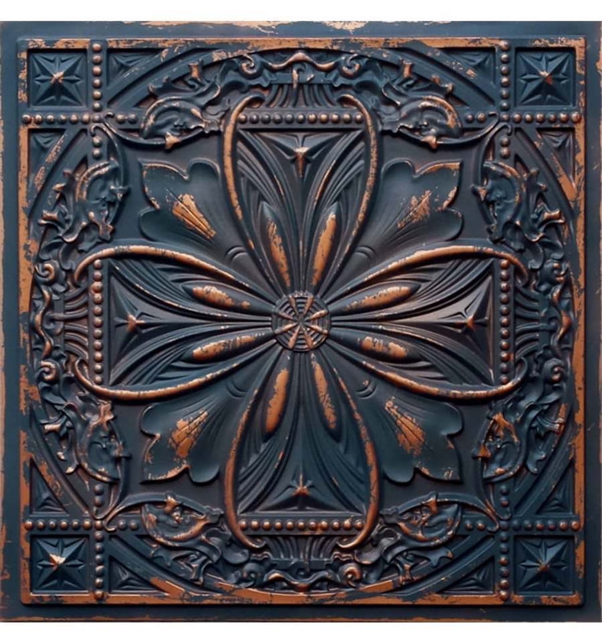 Milan 24'' Graphite Gold Textured PVC Ceiling Tile
