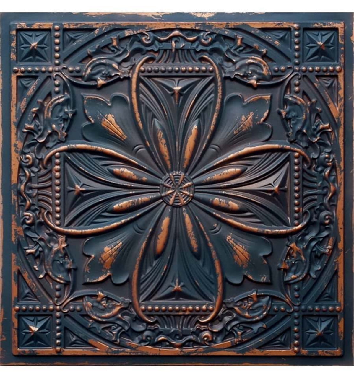 Milan 24'' Graphite Gold Textured PVC Ceiling Tile