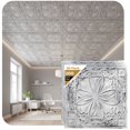 thumbnail image 1 of DCT10-Milan 2 ft. x 2 ft. PVC Glue-up or Lay-in Ceiling Tile in Old Black White (200 Sq.ft / Pack) - 50 Pieces, 1 of 3