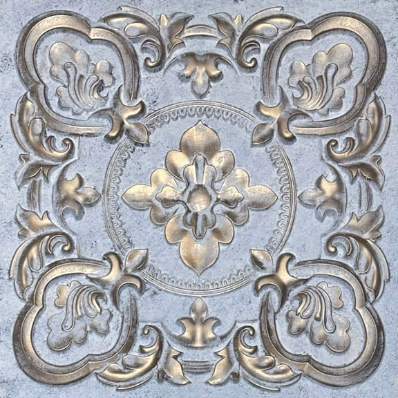 DCT30-Gaby 2 ft. x 2 ft. PVC Glue-up Ceiling Tile in Aged White Gold (100 Sq.ft / Pack) - 25 Pieces