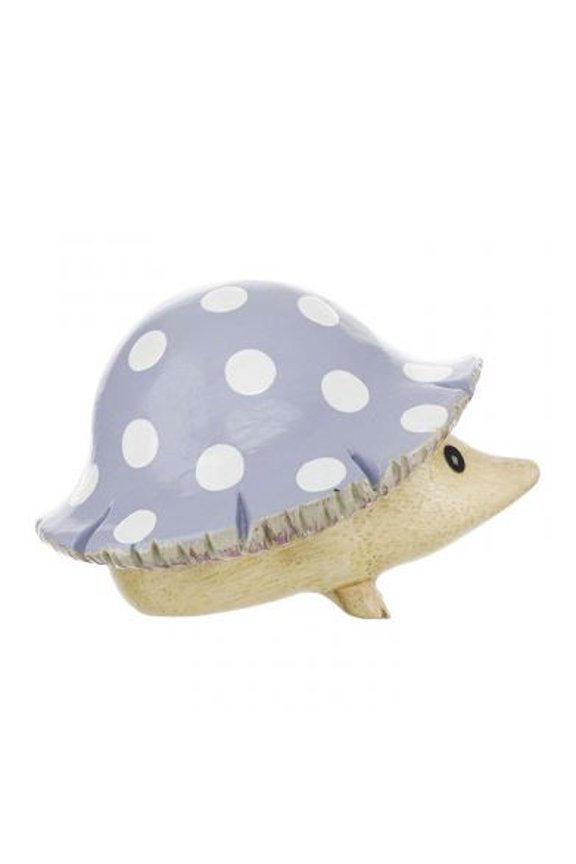 Hedgy Wearing a Grey Toadstool Hat