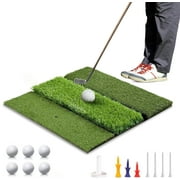 Dcutie 3-in-1 Tri-Turf XL Golf Hitting Mat 24"x24" – Practice Mat for Indoor/Outdoor