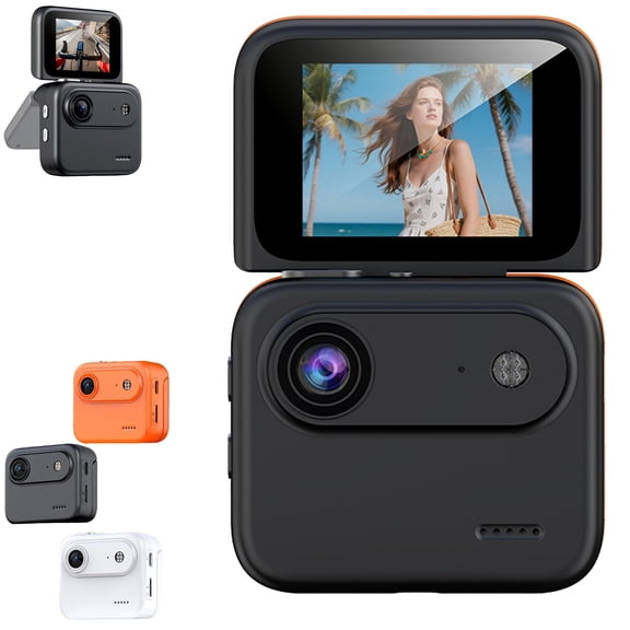 DCWNF 360 ° Action Camera with Flip Screen, Multi-Functional Panoramic Camera for Cycling, Image Stabilization & Chest Mount, Immersive for Adventure Recording