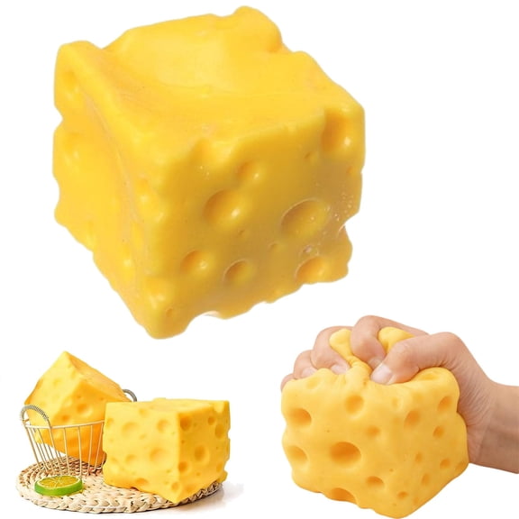 DCWNF 4.73" Big Cheese Squishy, Slow Rising Squeeze Cheese Squishy, Cute Sensory Fidget for Adults, Soft Rebounding Party Favor