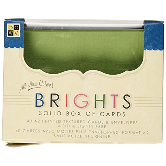 DCWV Boxed A2 Cards W/Envelopes 4.375"X5.75" 40/Pkg-Bright Solids
