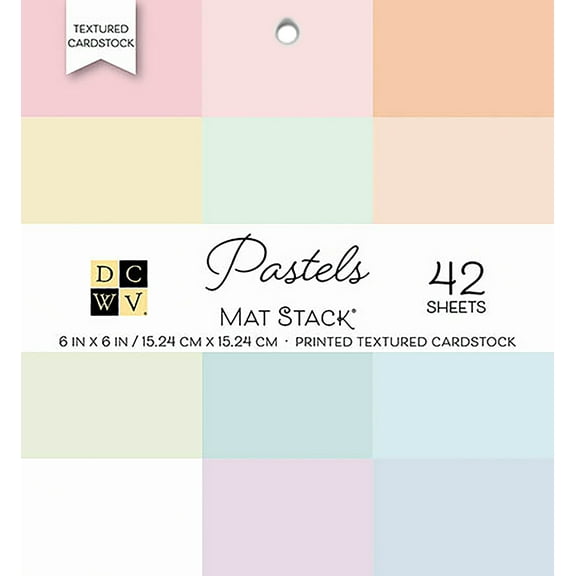 DCWV Single-Sided Cardstock Stack 6"X6" 42/Pkg-Pastels Solid