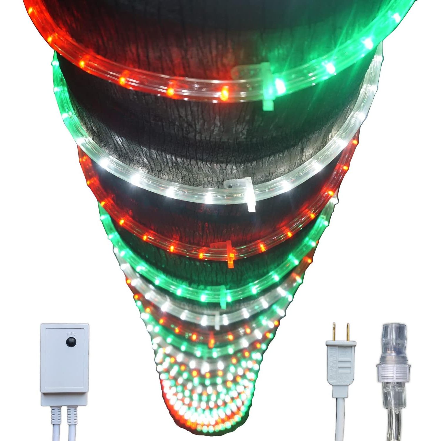 DCYP 50ft Red White Green LED Rope Lights with Patriotic Lights with 4 ...