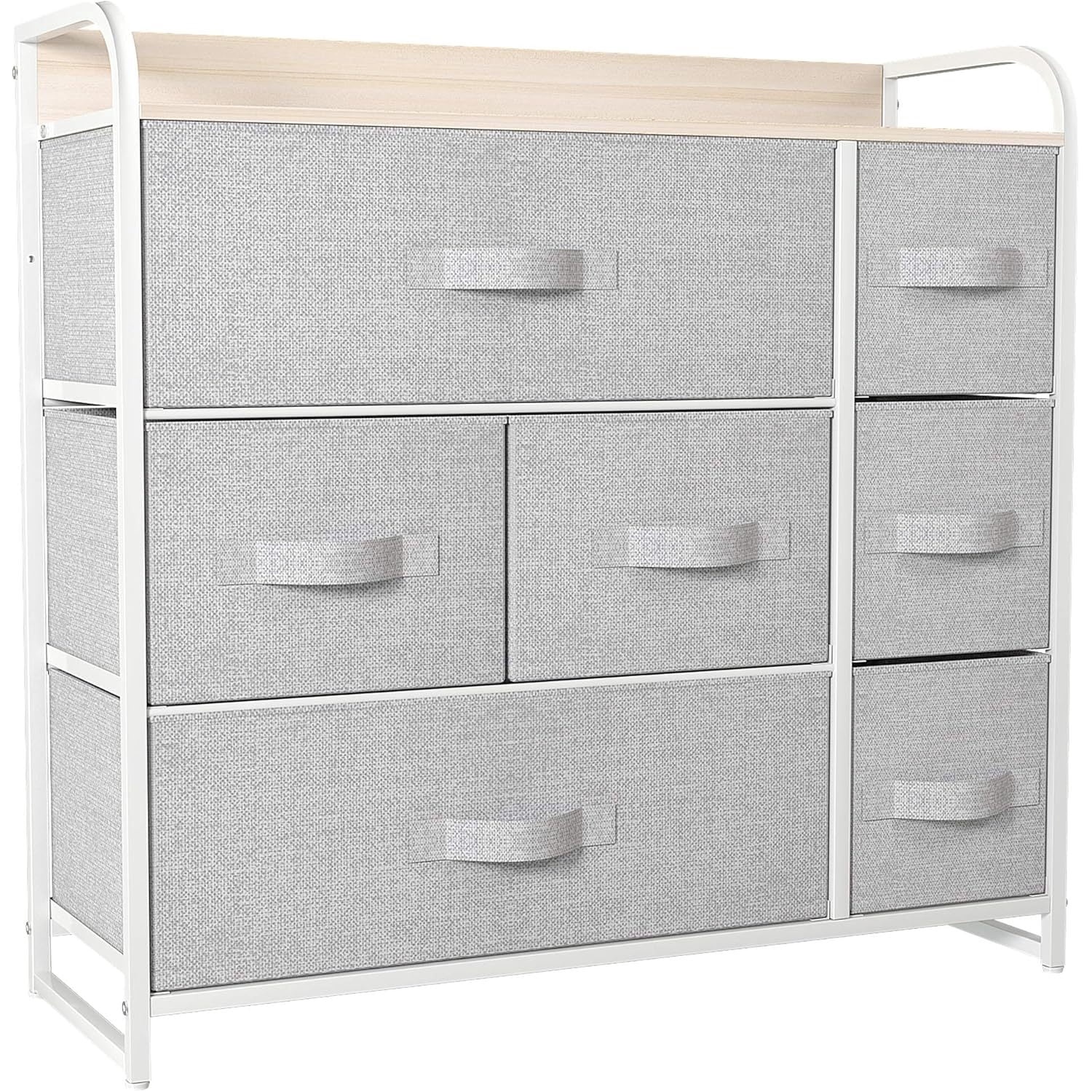 DCYP 7 Drawer Dresser, Storage Organizer with Shelves, Fabric Dresser ...